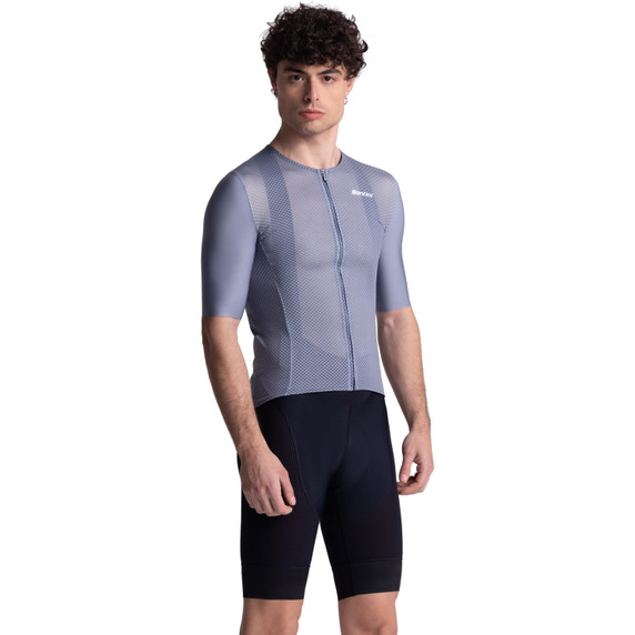Santini Super Lite Short Sleeve Jersey Asphalt Gray