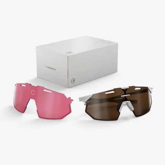 100% Hypercraft SQ Sunglasses Marshmallow w/HiPER Dusty Rose Lens
