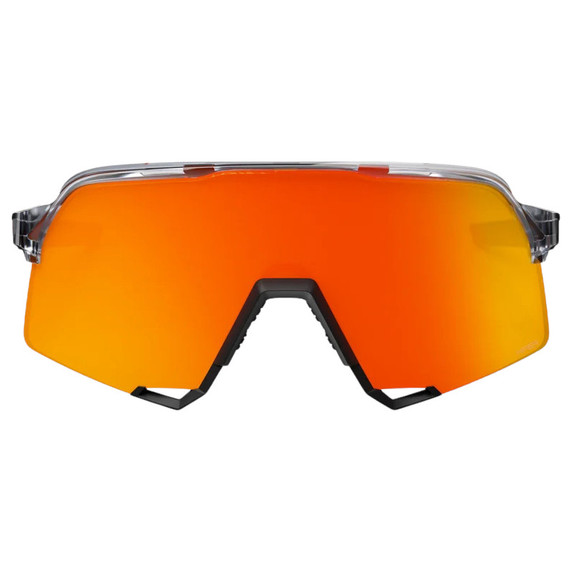 100% S3 Sunglasses Translucent Grey/Matte Black w/HiPER Red Mirror Lens