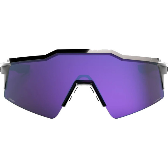 100% Speedcraft SL Sunglasses Polished Black w/HiPER Polarised Lavender Mirror Lens