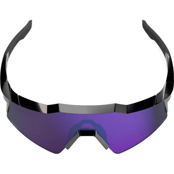 100% Speedcraft SL Sunglasses Polished Black w/HiPER Polarised Lavender Mirror Lens
