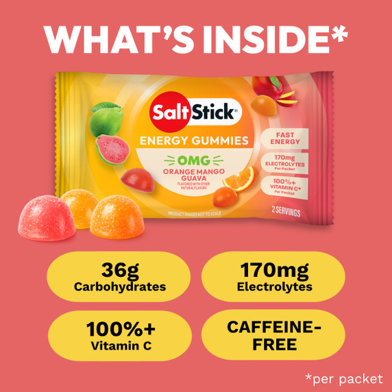 SaltStick Energy Gummies Orange Mango Guava Packet of 8