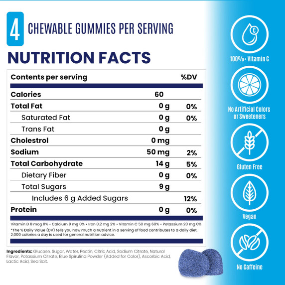 SaltStick Energy Gummies Sour Blue Razz Berry Packet of 8