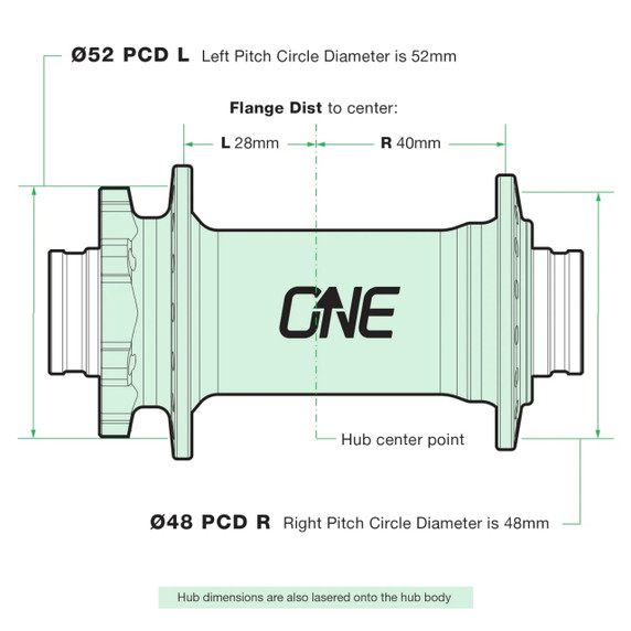 OneUp Components Front Hub Boost 20x110mm 32H Black