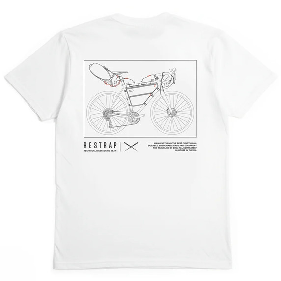 Restrap Short Sleeve T-Shirt Bikepacking White