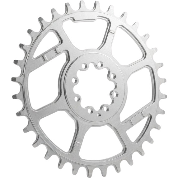Veloci ROLLCii V2 1X DM 3mm Offset Chainring For SRAM 8-Bolt Silver