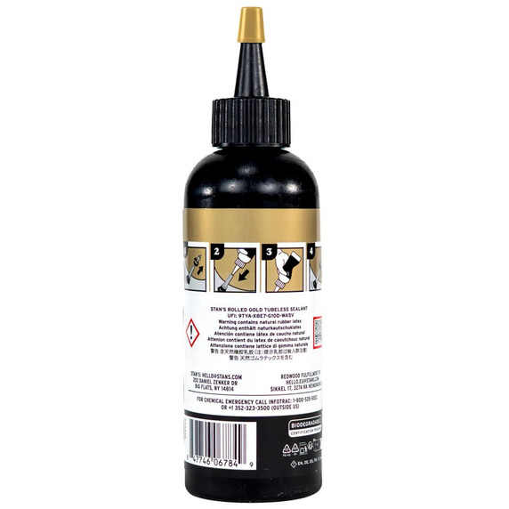 Stans No Tubes Rolled Gold High Pressure 35+ PSI Tubeless Sealant 125ml