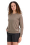 Womens Covert Lite Crew Mid Layer Pullover Walnut