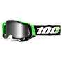 100% Racecraft 2 MTB Goggles Mirror Silver Lens Kalkuta Green