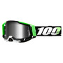 100% Racecraft 2 MTB Goggles Mirror Silver Lens Kalkuta Green