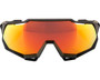 100% Speedtrap Sunglasses Soft Tact Black (HiPER Red Multilayer Mirror Lens)