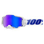 100% Armega MTB Goggles HiPER Mirror Blue Lens Izi White
