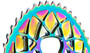 absoluteBLACK Premium Oval 110BCD 52T 4B Shimano 9100/8000 2x Rainbow Chainring