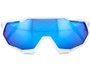 100% Speedcraft Sunglasses Matte White (HiPER Blue Multilayer Mirror Lens)