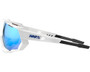 100% Speedcraft Sunglasses Matte White (HiPER Blue Multilayer Mirror Lens)