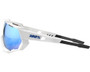 100% Speedtrap Sunglasses Matte White (HiPER Blue Multilayer Mirror Lens)
