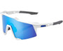 100% Speedcraft Sunglasses Movistar Team White (HiPER Blue Multilayer Mirror Lens)