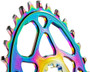 absoluteBLACK Oval SRAM BOOST 32t DM Narrow Wide Chainring PVD Rainbow