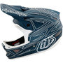 Troy Lee Designs D3 AS Fiberlite Full Face Helmet Spiderstripe Blue