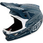 Troy Lee Designs D3 AS Fiberlite Full Face Helmet Spiderstripe Blue