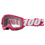100% Strata 2 Youth MTB Goggles Clear Lens Fletcher Pink