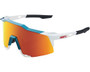 100% Speedcraft Sunglasses Gloss Metallic Bora/Matte White (HiPER Red Multilayer Mirror Lens)