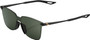 100% Legere Square Sunglasses Matte Black (Grey Green Lens)