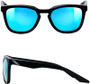 100% Hudson Sunglasses Matte Black/Hiper Blue Multilayer Mirror Lens