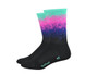 Defeet Barnstormer Aireator 6" Ombre Socks - Black/Light Navy/Neon Pink/Celeste