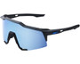 100% Speedcraft Sunglasses Matte Black (HiPER Blue Multilayer Mirror Lens)