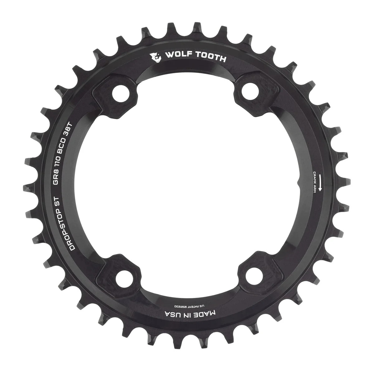 パーツ WolfTooth Drop stop Chainring 110BCD 50T Wolf Tooth Chainring 110BCD Asym GRX Dropstop ST - Pushys