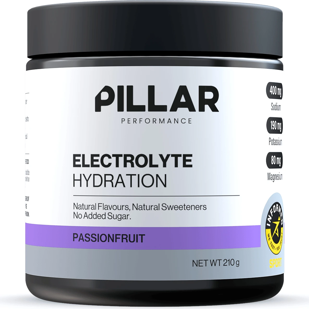 PILLAR Performance Electrolyte Hydration Powder Passionfruit 210g Jar