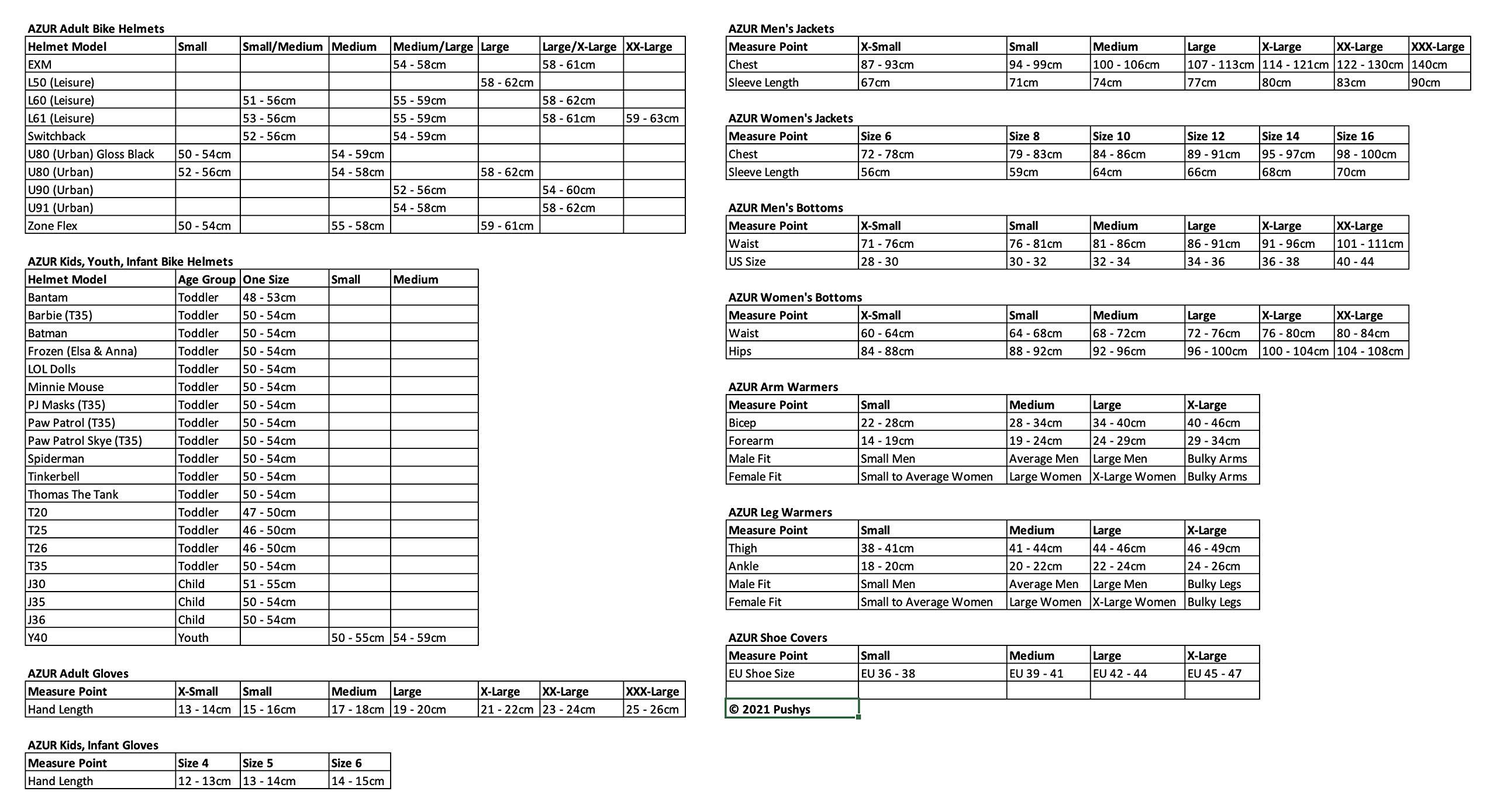 Size Chart