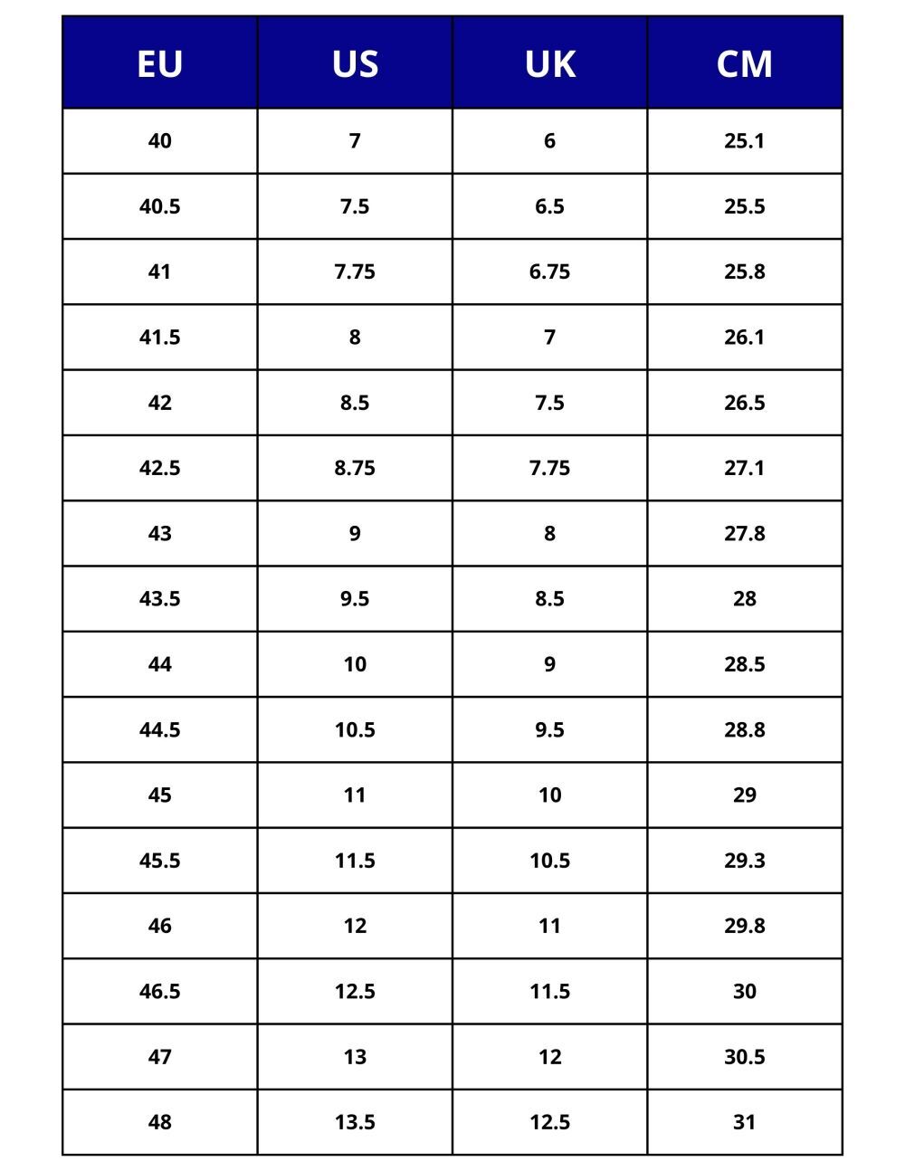 Size Chart