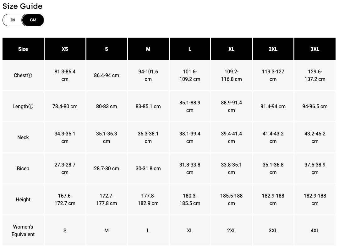 Size Chart