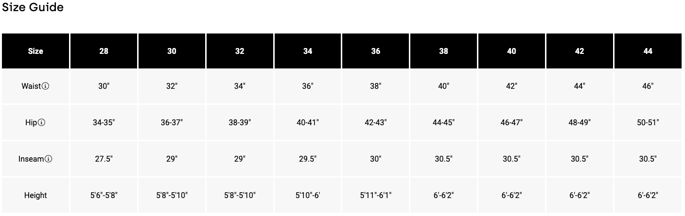 Size Chart