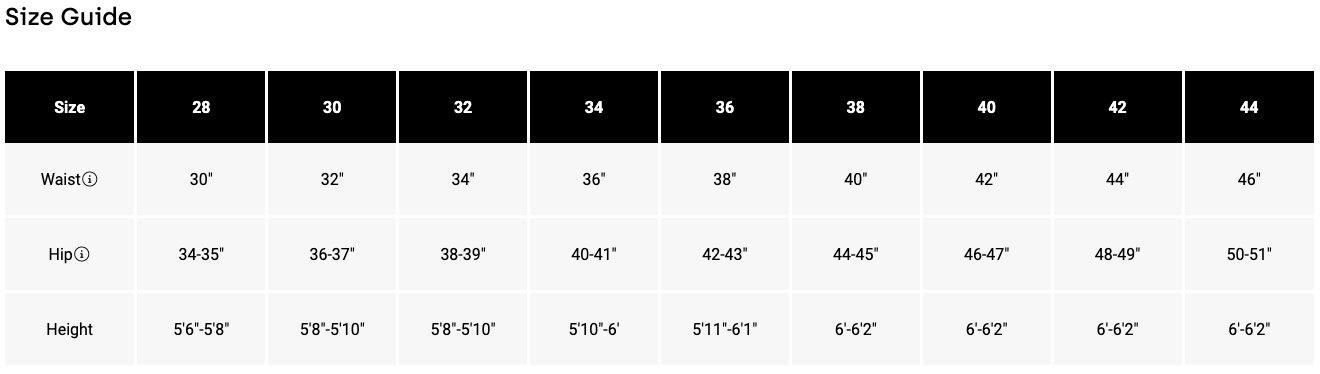 Size Chart