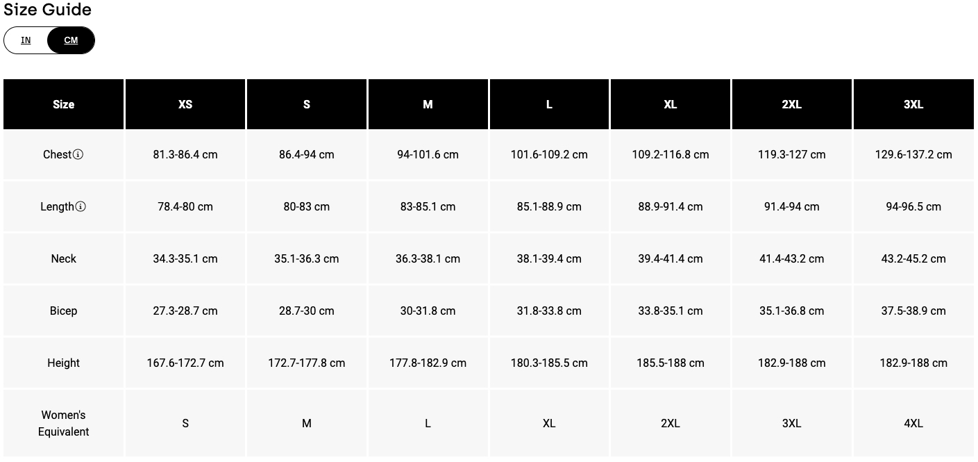 Size Chart