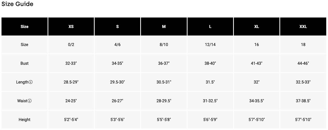 Size Chart