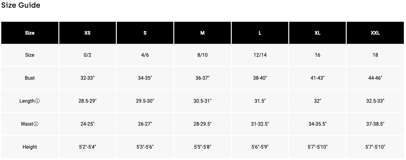 Size Chart