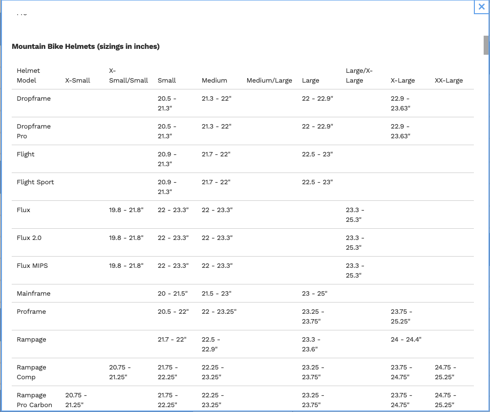 Size Chart