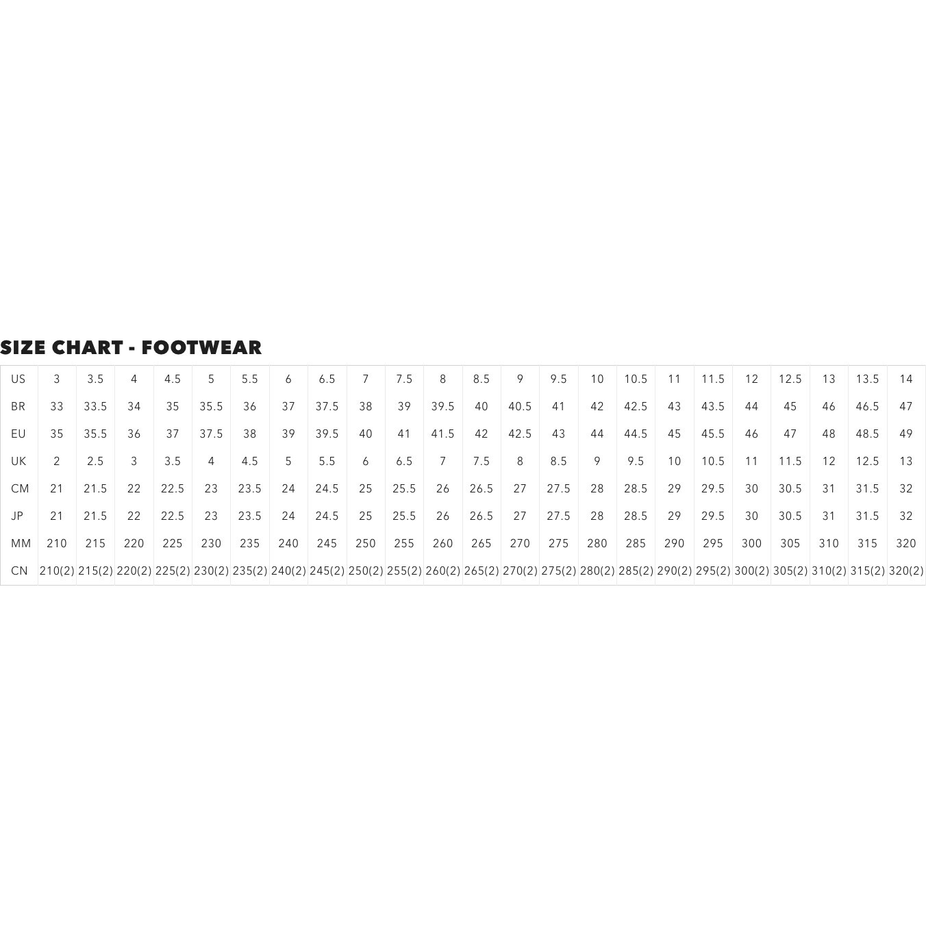 Size Chart