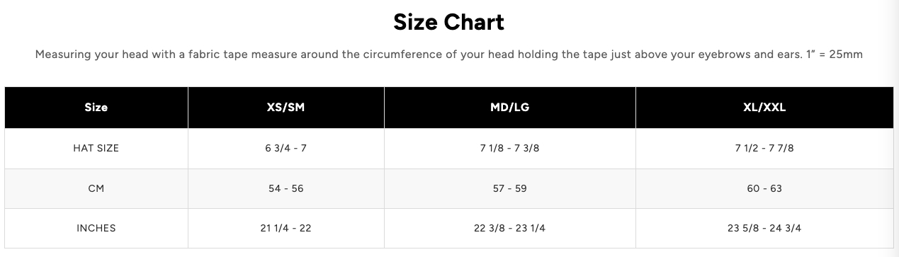 Size Chart