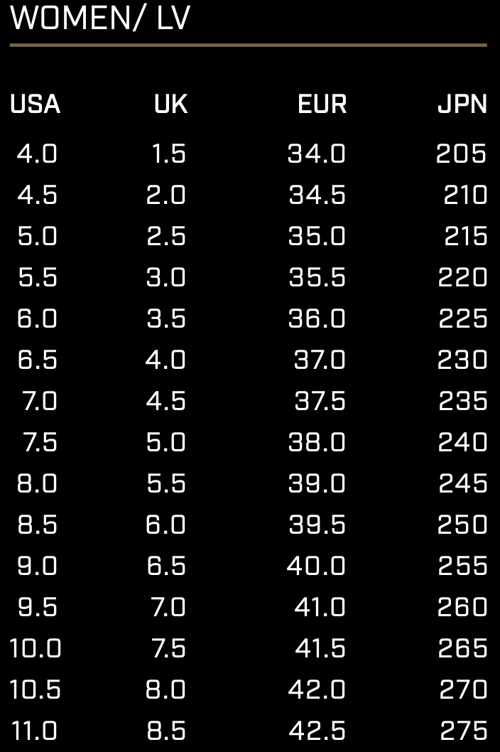 Size Chart