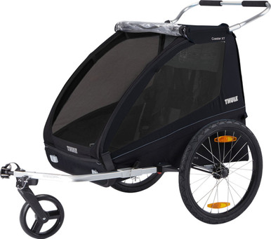 Thule Coaster XT Kids Double Bike Trailer Black on Black Pushys