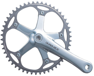 Shimano Dura-Ace FC-7710 165mm Track Crankset Silver - Bikebug Shimano Dura-Ace FC-7710 165mm Track Crankset Silver - Bikebug