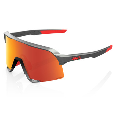 100% S3 Matte Gunmetal HiPER Red Mirror - Bikebug