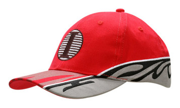 Brushed Heavy Cotton with Inserts/Embroidery on Crown/Peak & Print Design on Peak Brushed Heavy Cotton with Inserts/Embroidery on Crown/Peak & Print Design on Peak