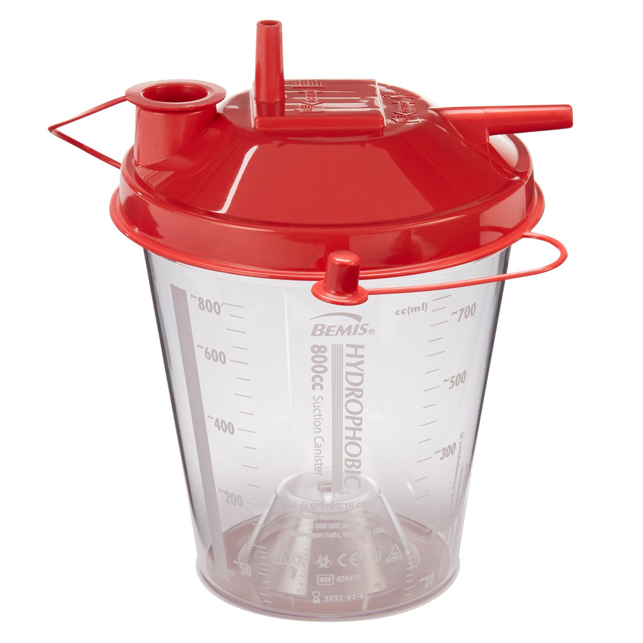 Bemis Hydrophobic Rigid Suction Canister, 800 mL