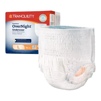 Tranquility® Premium Overnight™ Underwear, Unisex, Heavy Absorbency, Large, 64/Case